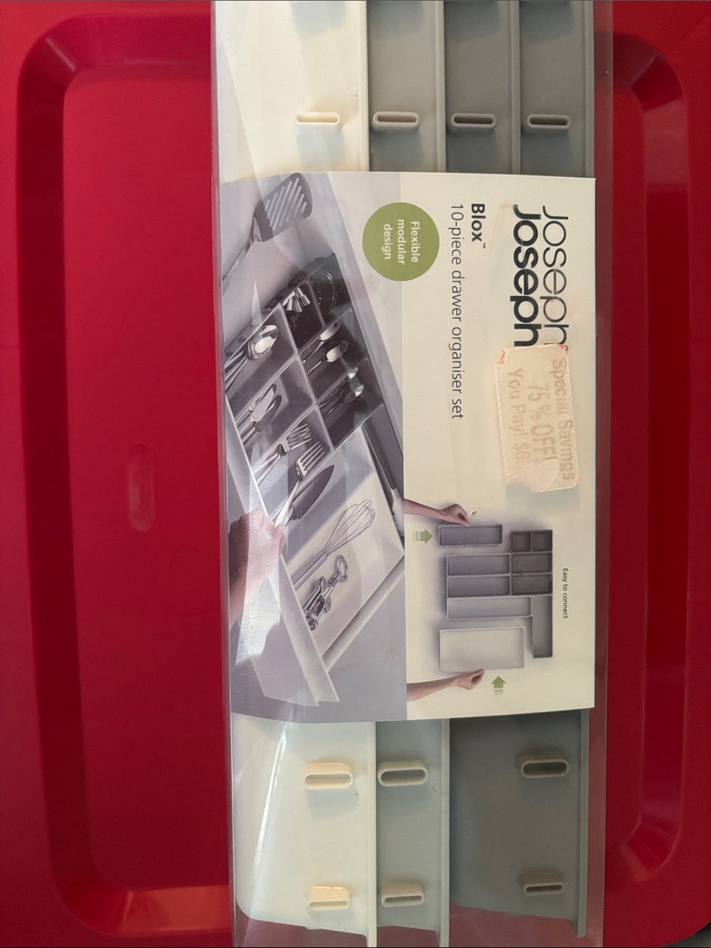 Joseph Joseph Blox Drawer Organiser Set in White & Gray
